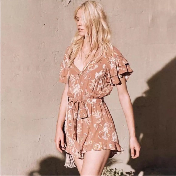 Garden Party Boho Gypsy Floral Romper - Picture 4 of 8